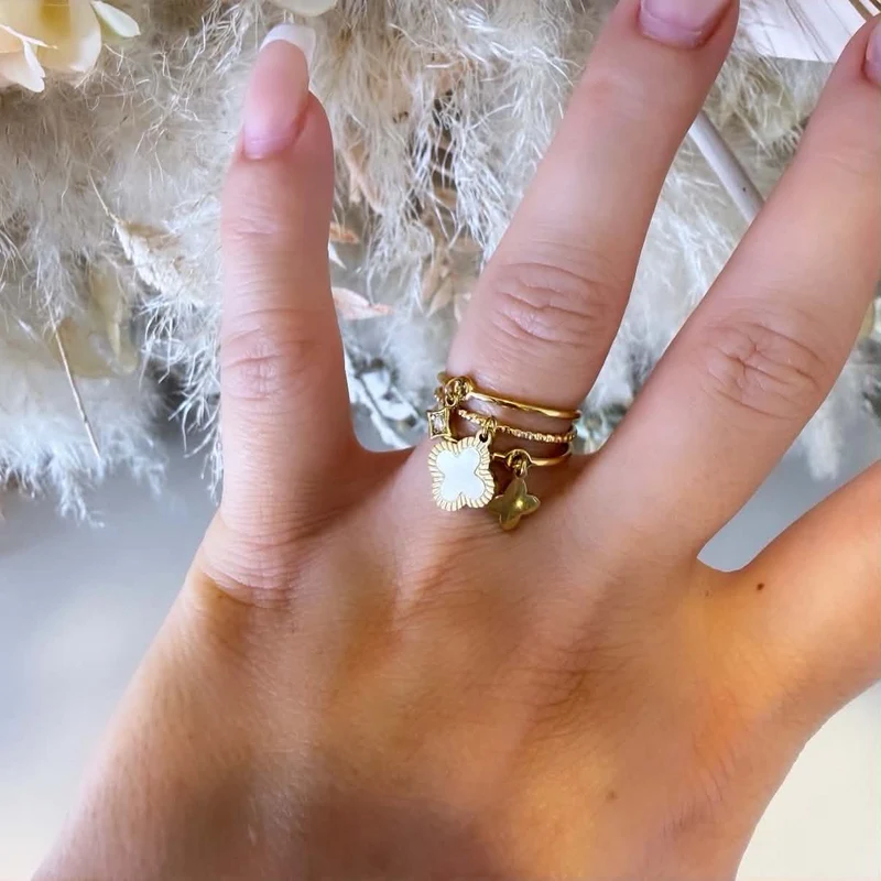 BEDEL KLAVER RING D1002 - GOUD