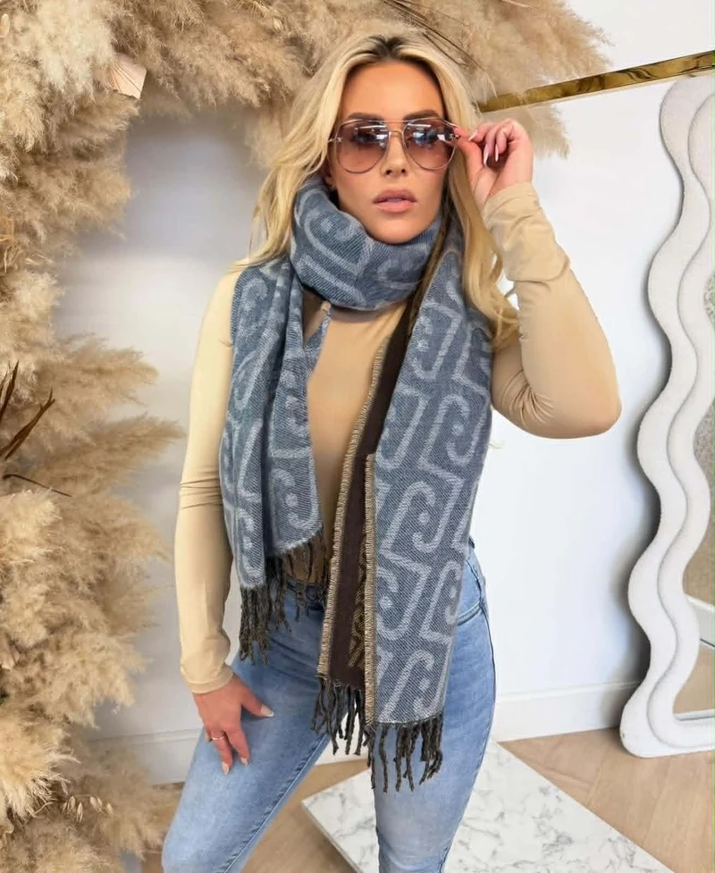 LIU JO LOGO SCARF/SHAWEL 2F6031-T2742 - DENIM