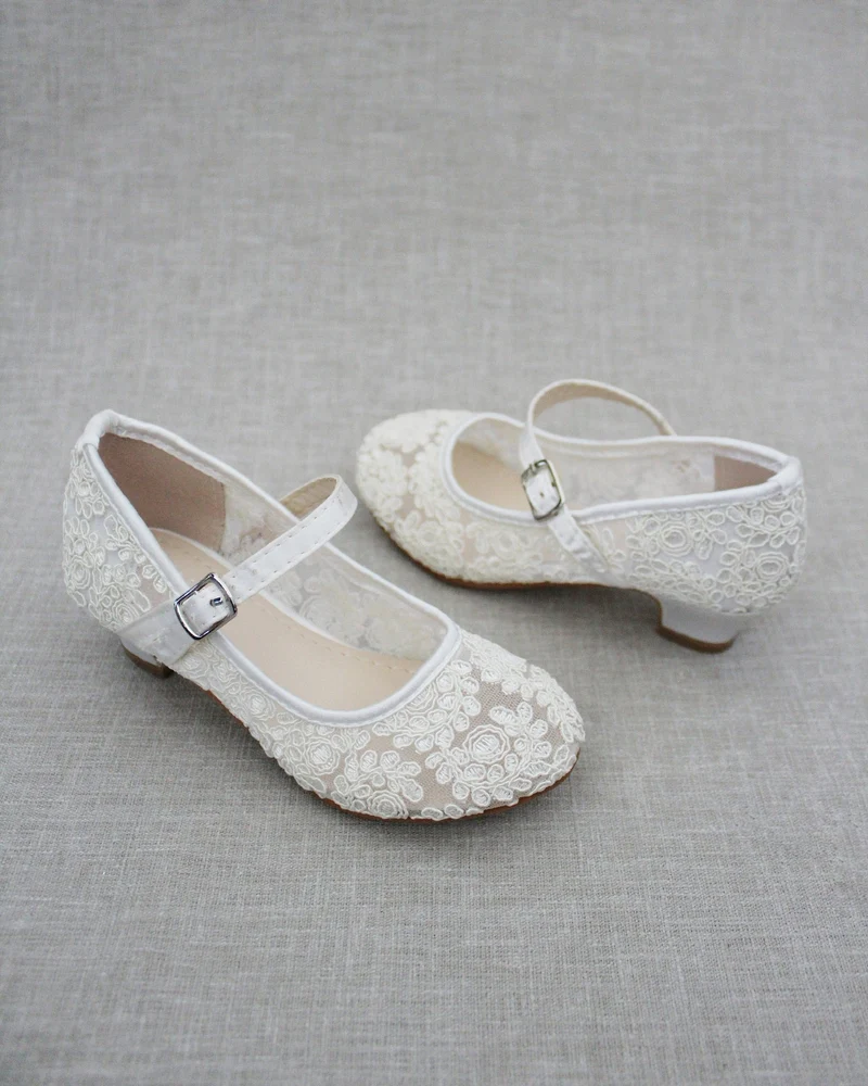 Crochet Lace Mary Jane Heels