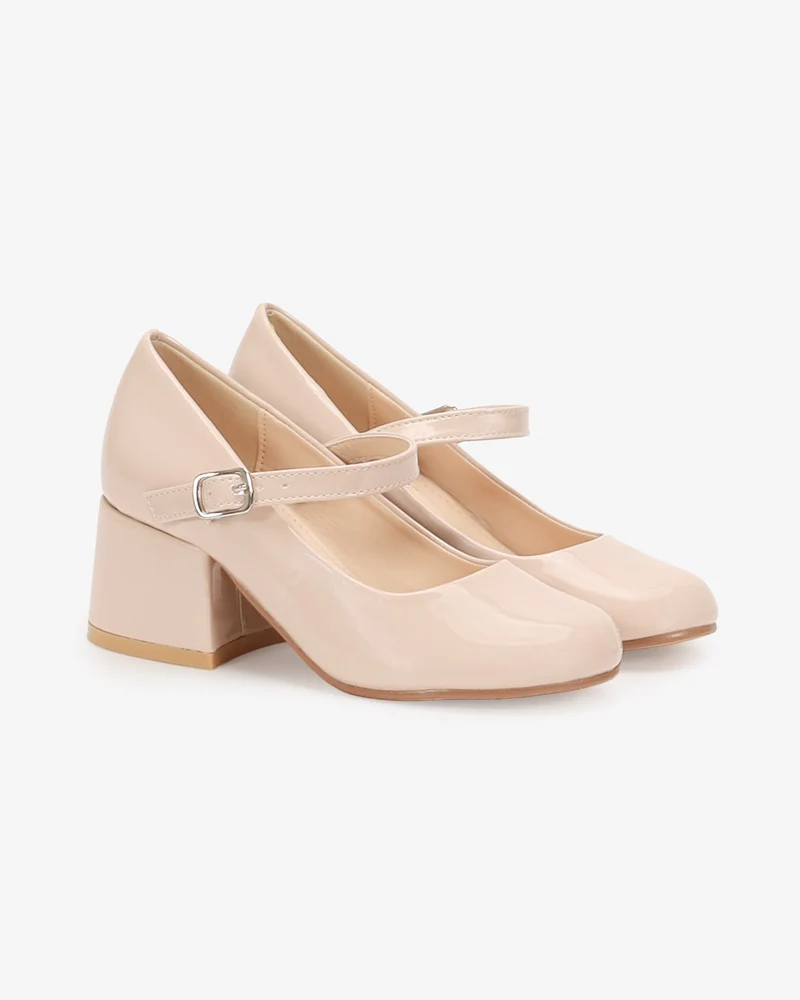 Patent Mary Jane Girls Block Heel