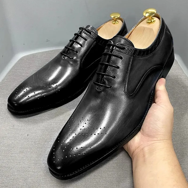 Luxe herenschoenen van echt koeienleer