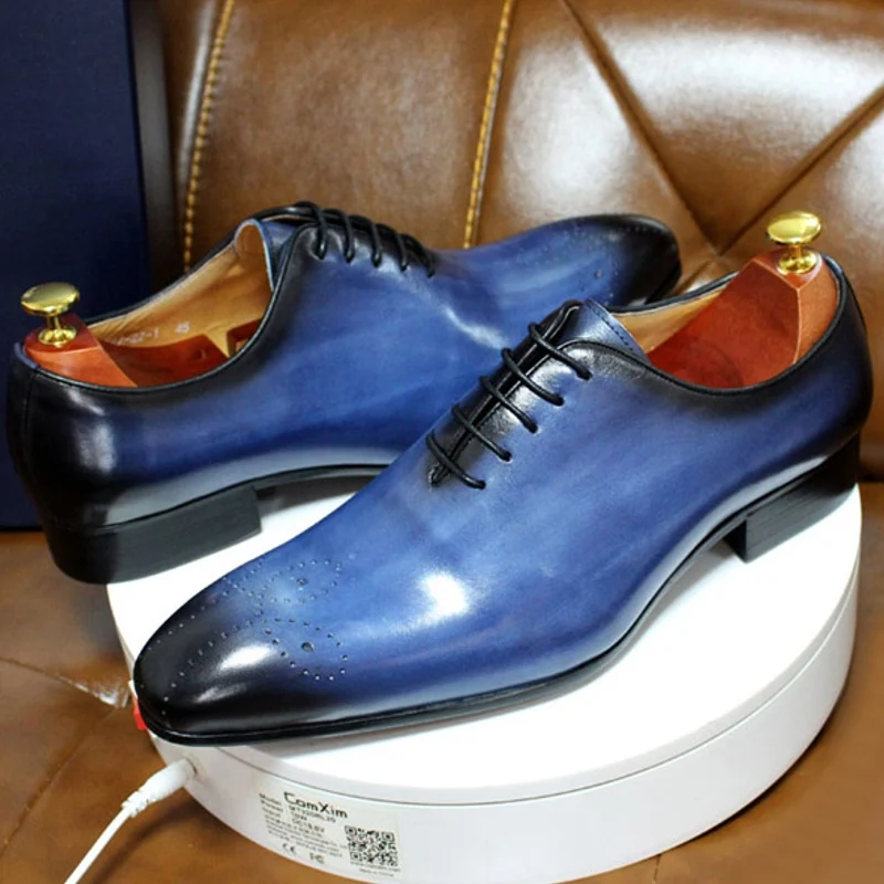 Oxfords koe lederen spitse neus formele zakelijke mannen schoenen