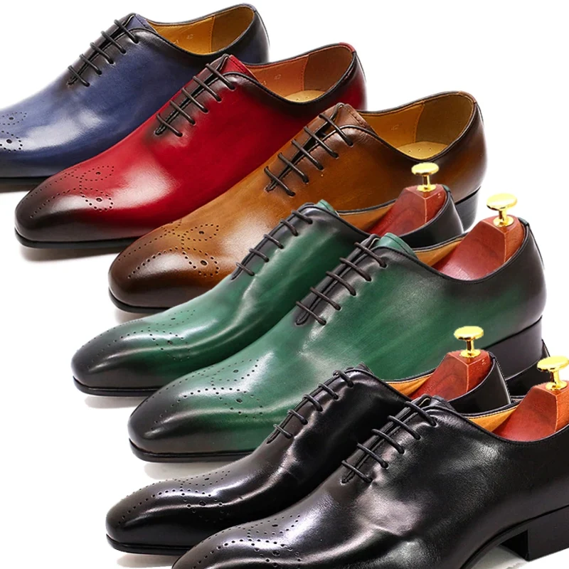 Oxfords koe lederen spitse neus formele zakelijke mannen schoenen