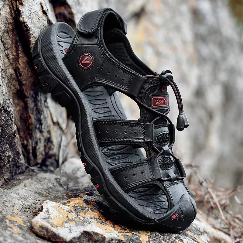Zomerse heren sandalen leren strandschoenen