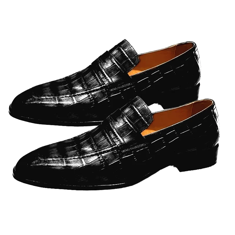 Heren loafers met puntige neus, leren instappers