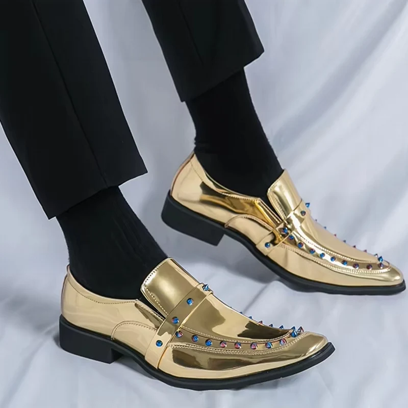 Mode gouden, zilveren en zwarte glitter leren strass schoenen
