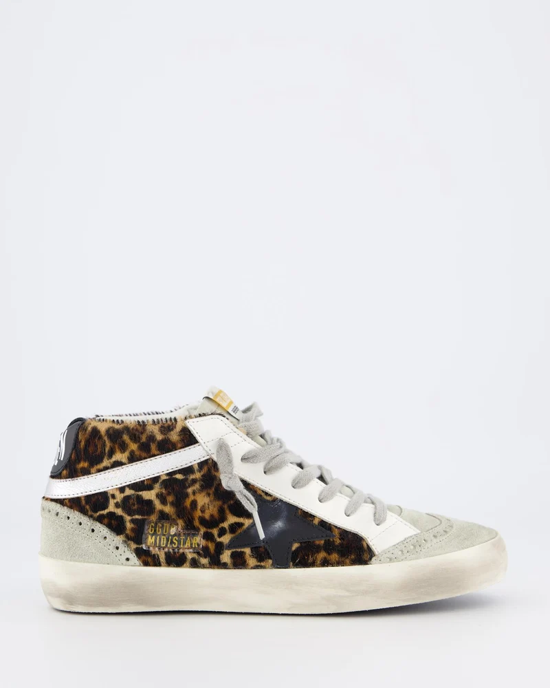 Golden Goose Dames Mid Star Horsy Sneaker Beige