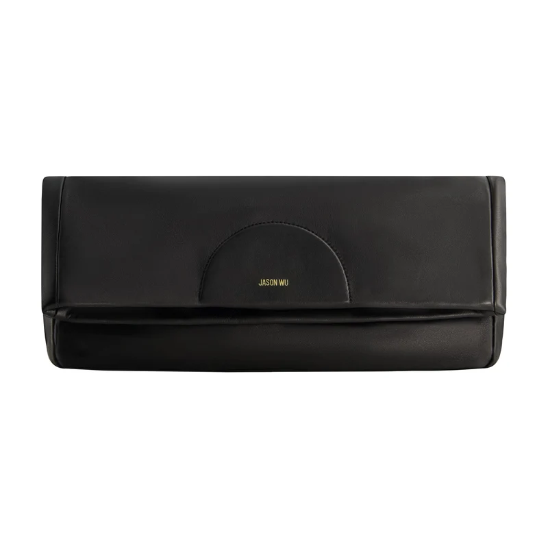 Jason Wu Elegant Fold-Over Clutch – Black