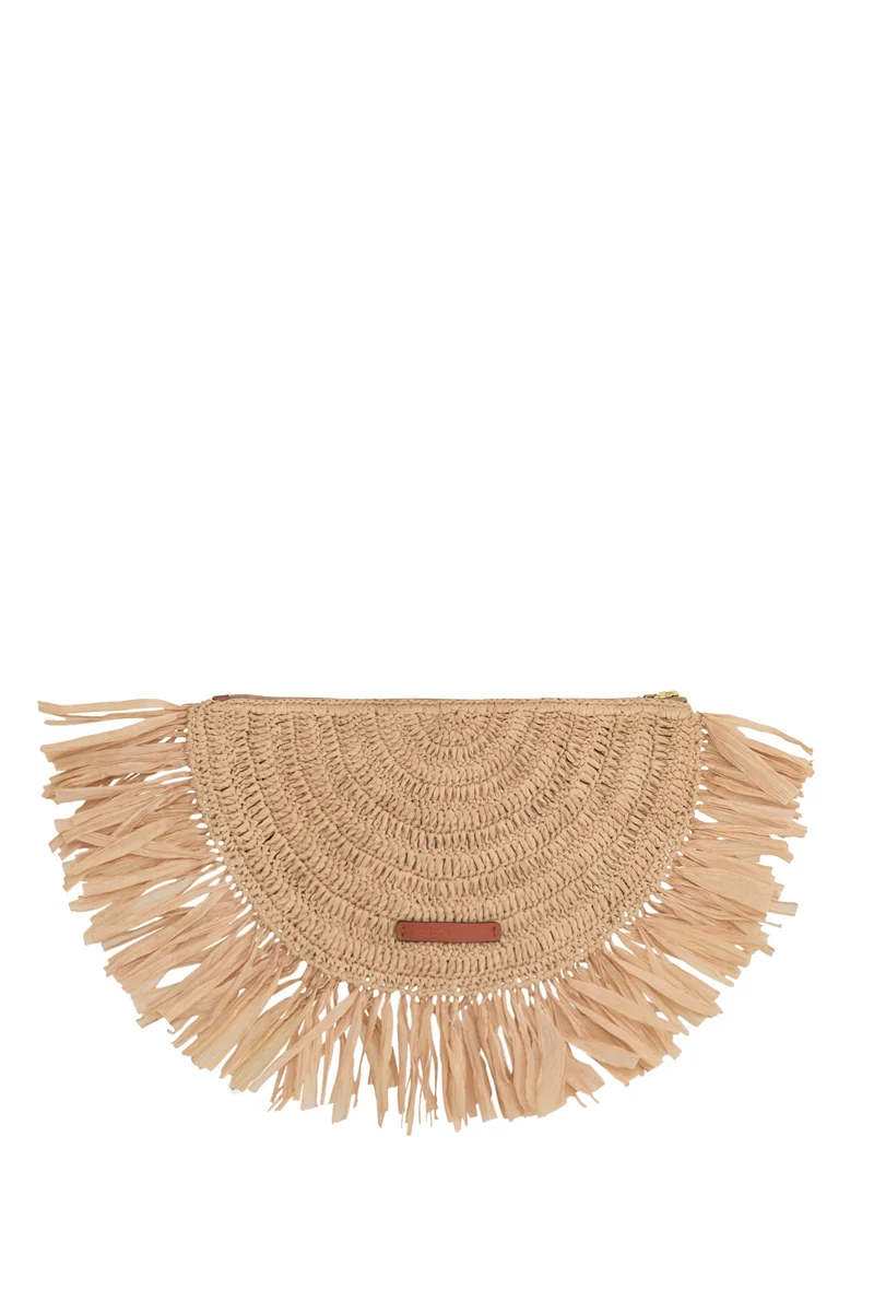Rebecca Minkoff Lucia Raffia Fringe Clutch