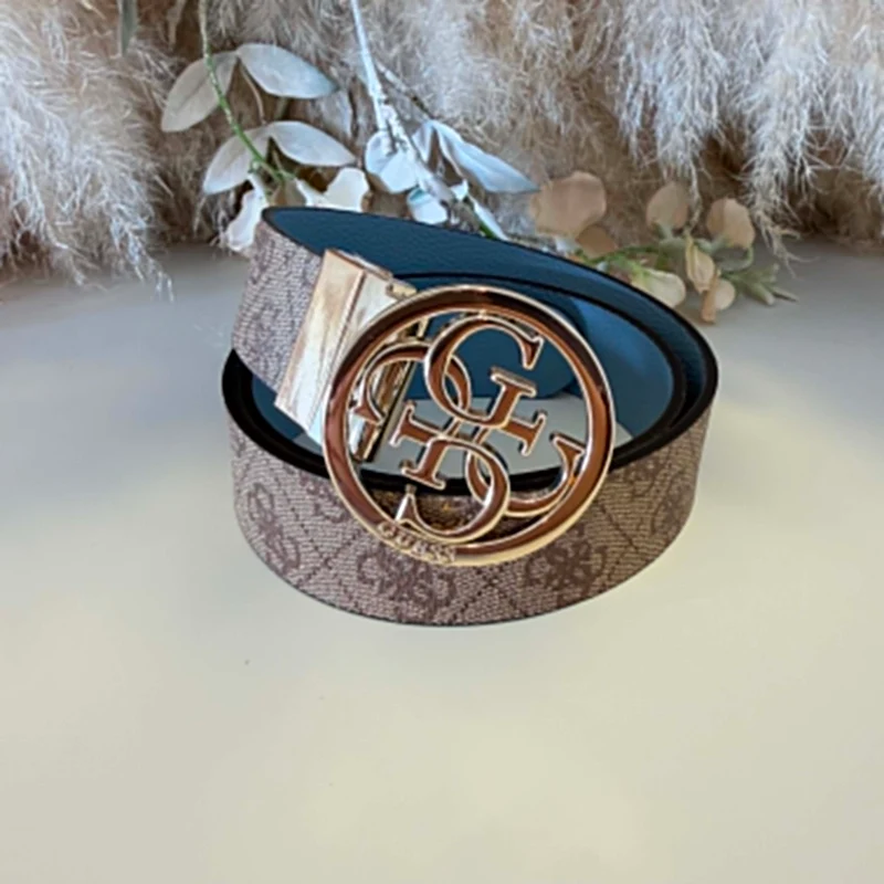 GUESS REVERSIBLE BELT BW9166P4235 - LOB BLUE/LATTE LOGO