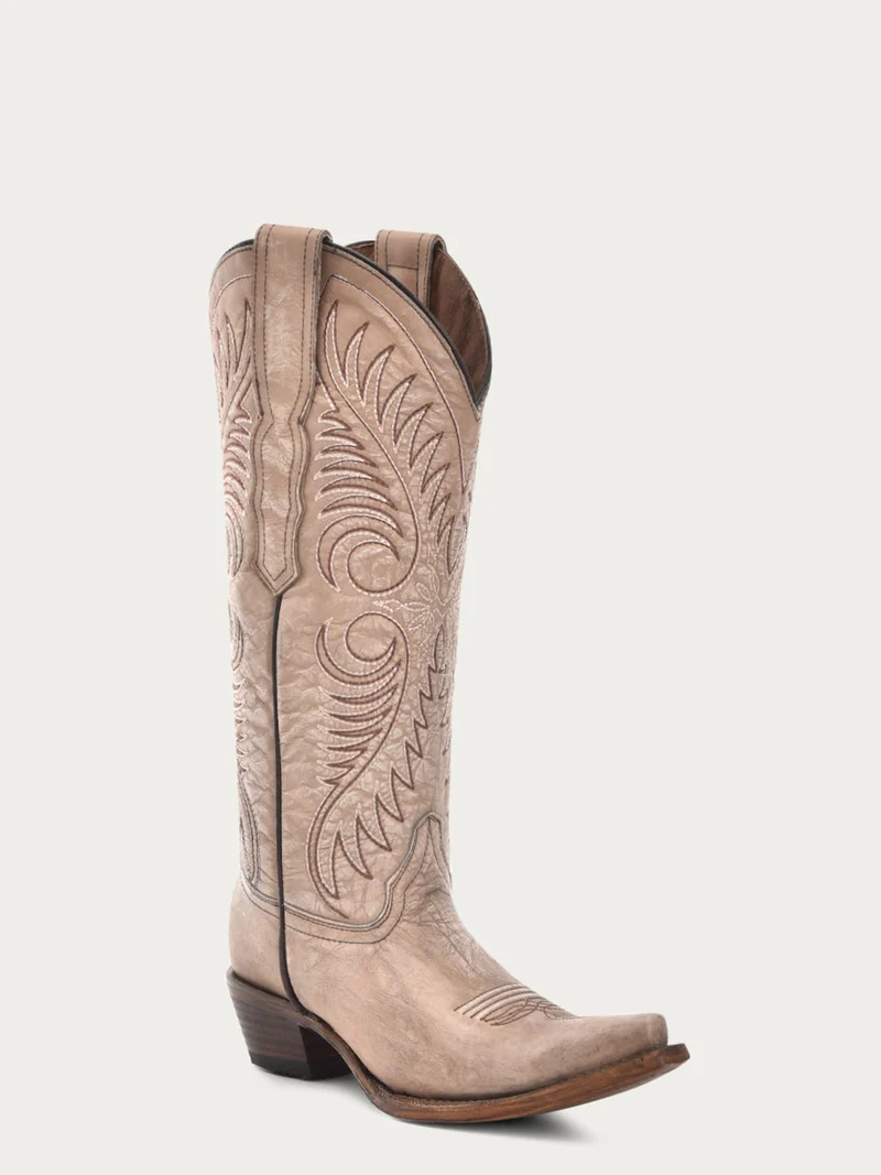 L6116 - WOMEN'S EMBROIDERY SAND SNIP TOE COWBOY BOOT