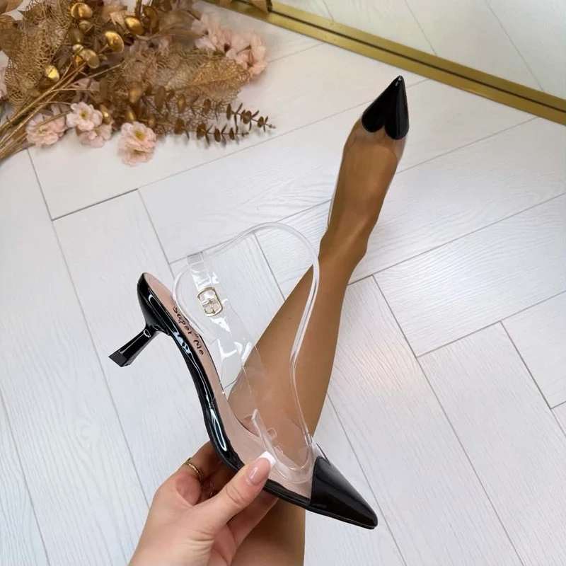 *SALE* HEART HEEL J231 - BLACK