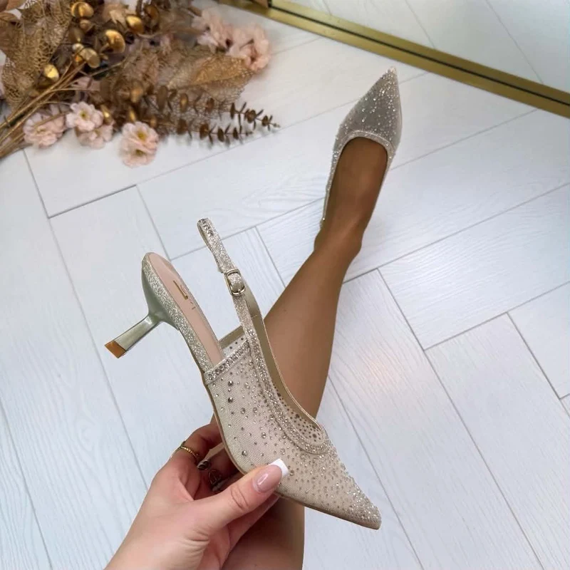 SPARKLY HEEL LS-5648A - GOLD