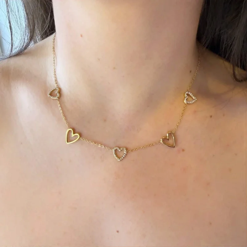 HEART NECKLACE K1077 - GOLD