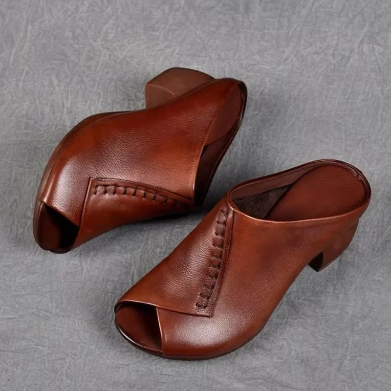 Zacht leren vismond moederschoenen