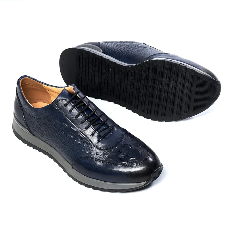 Echte rundleer heren casual sneaker