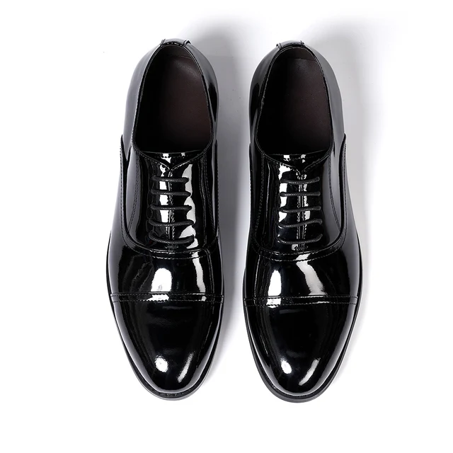 Heren Oxfords echt zwart lakleer