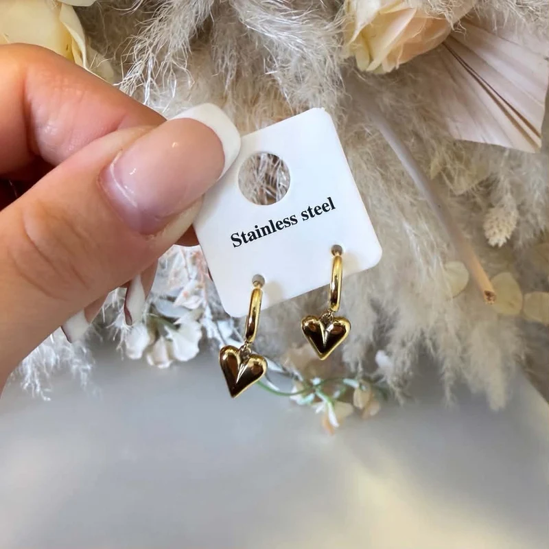 MANDY HEART EARRING S329 - GOLD