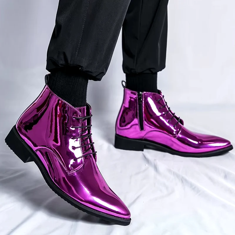 Oxford schoenen heren jurk bling paarse schoenen