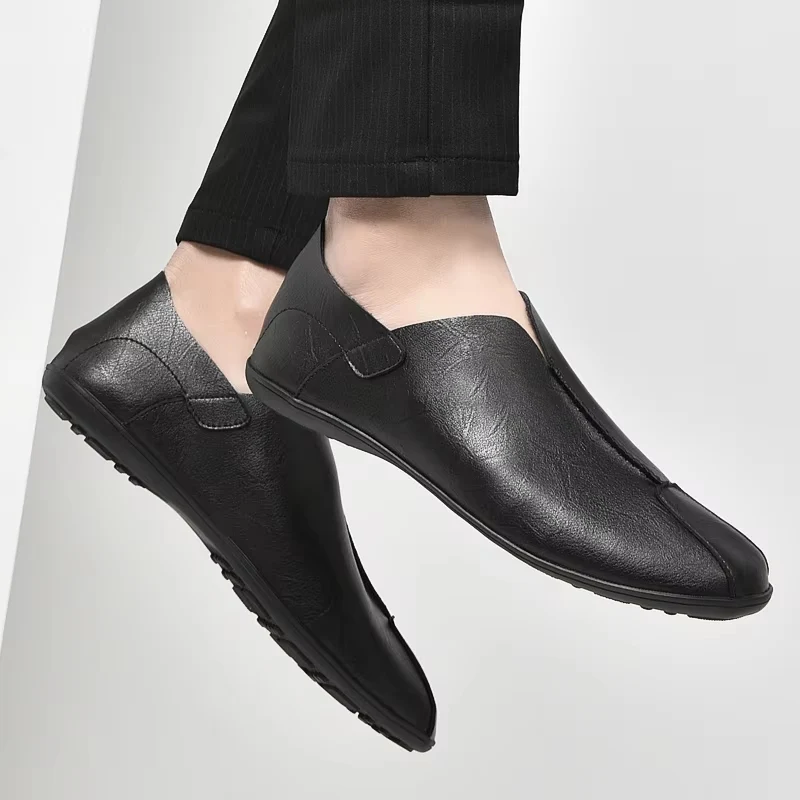 Vintage klassieke instappers voor heren, ronde neus, loafers