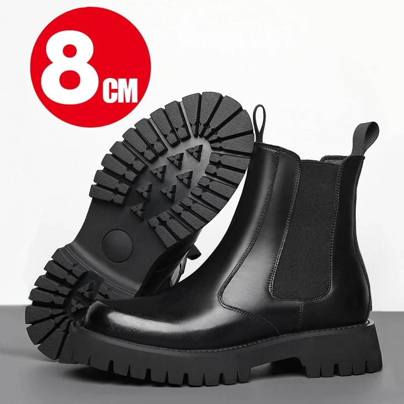 Heren Chelsea Rubber Boot Binnenkant Verhoogde Lifted Laarzen