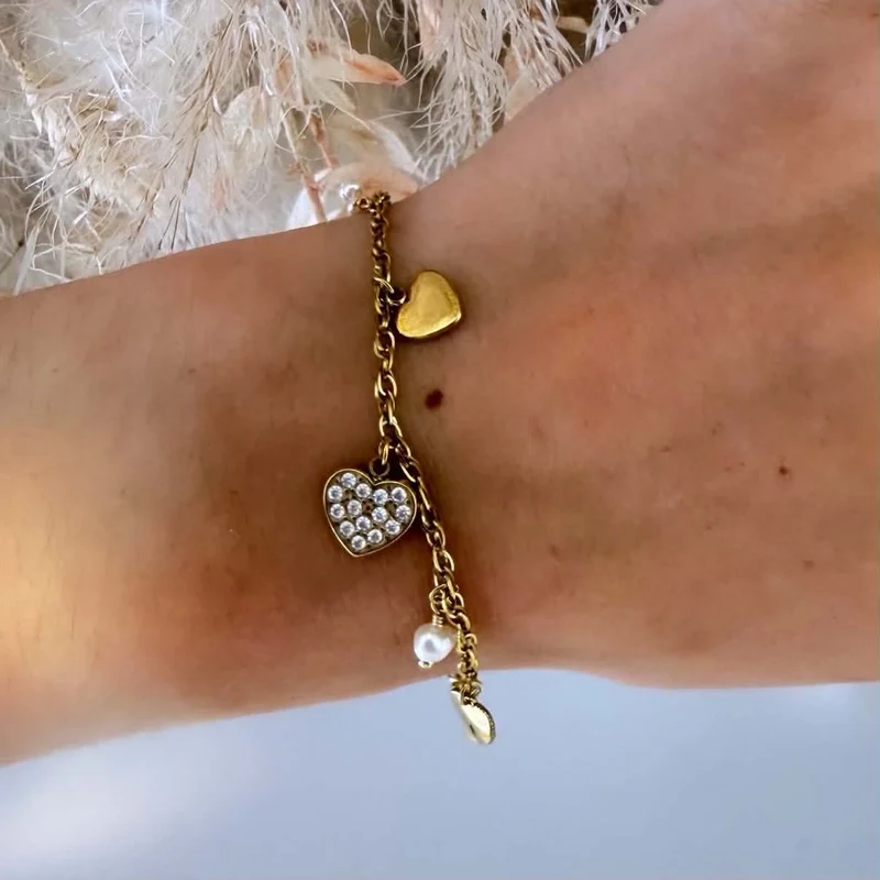 DETAIL HEART BRACELET SL1137 - GOLD