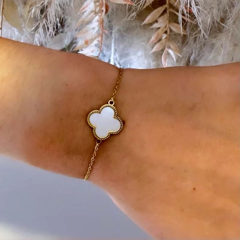 WHITE KLAVER BRACELET RX-204 - GOLD