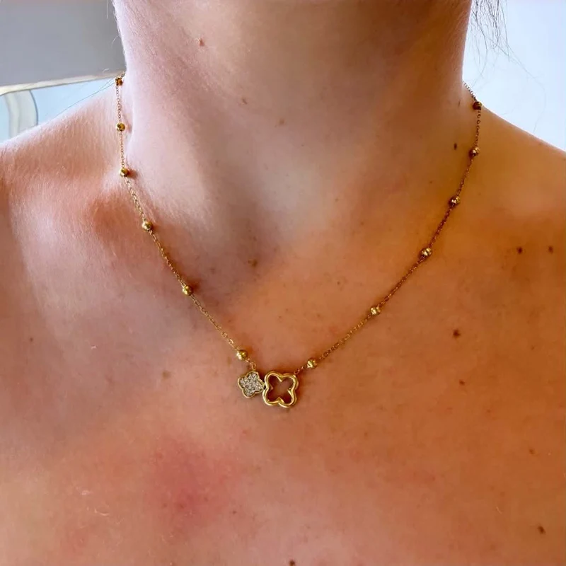 DIAMOND KLAVER NECKLACE XL1164 - GOLD