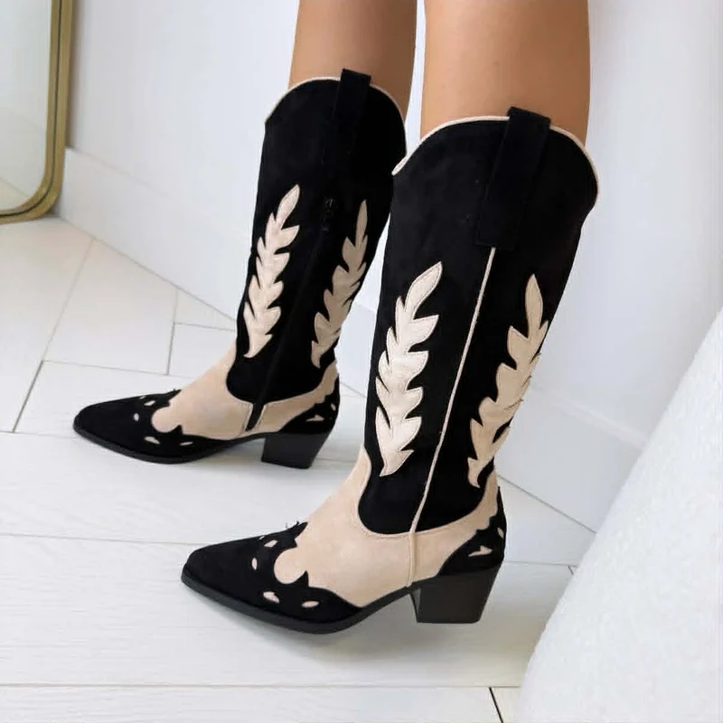 *ACTIE* WESTERN BESTSELLER LAARS DES671 - BLACK/BEIGE