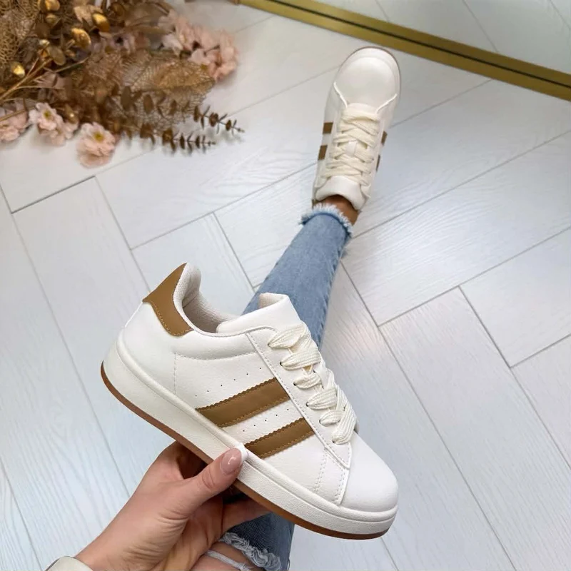 STRIPE SNEAKER 2001 - BEIGE