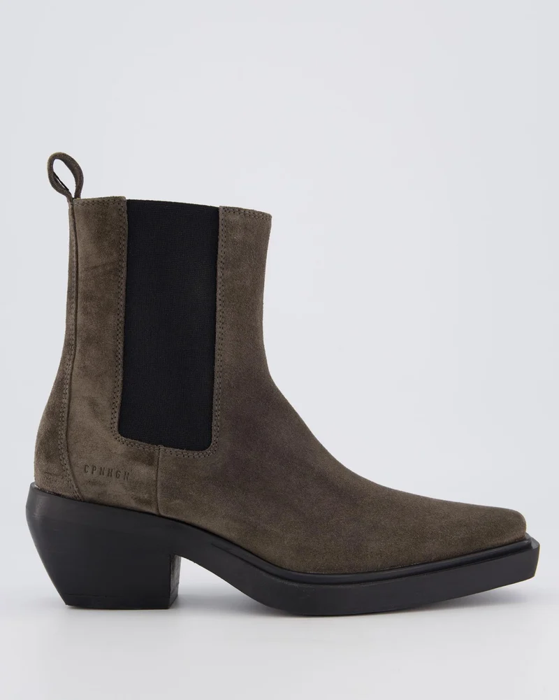 Copenhagen Studios Dames Waxed Nabuc Off Black enkellaarsjes