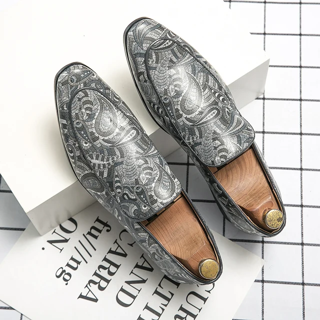 Modetrends Leren loafers met print