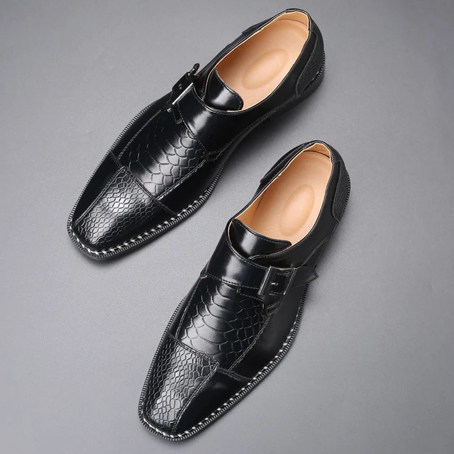 Zakelijke brogues van slangenleer voor heren