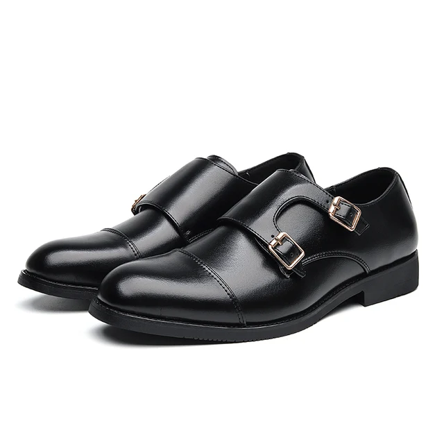 Brogues-schoenen voor heren met dubbele gesp