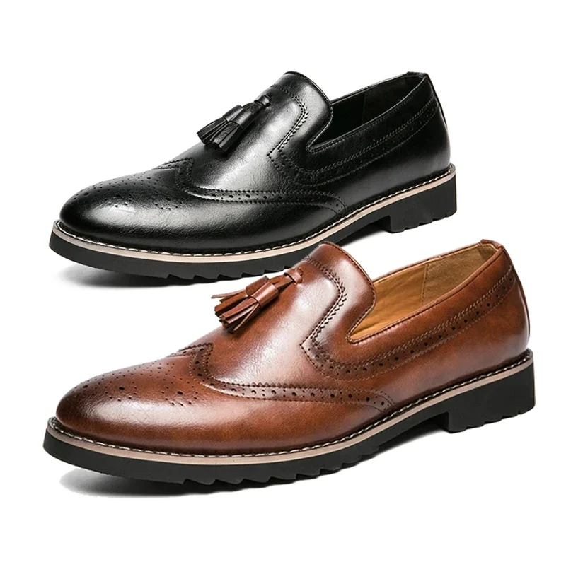 Heren bruine jurk loafers