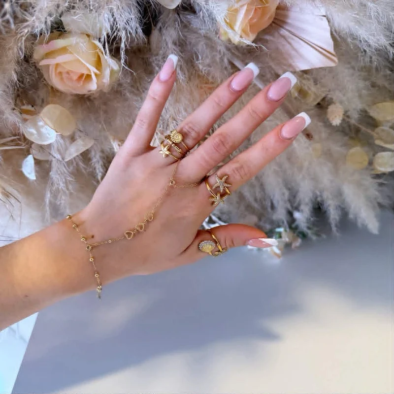 BUBBLE HEART HAND CHAIN 0069 - GOLD