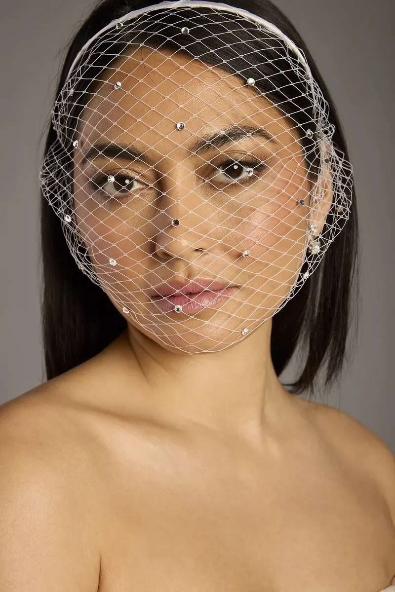 Embellished Birdcage Veil Headband