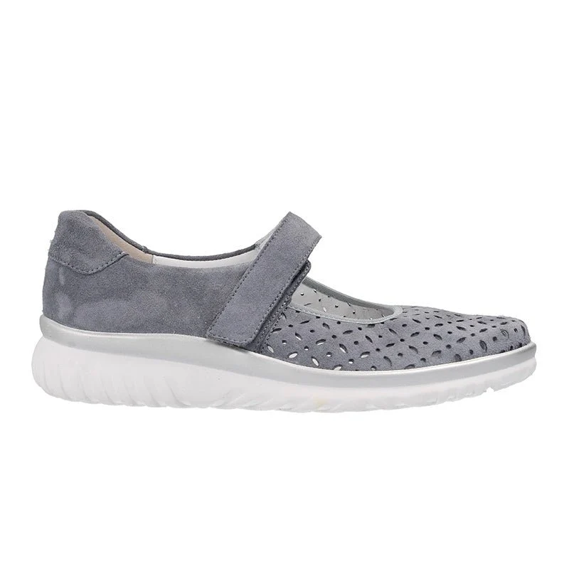 Semler leren ballerina - Blauwgrijs