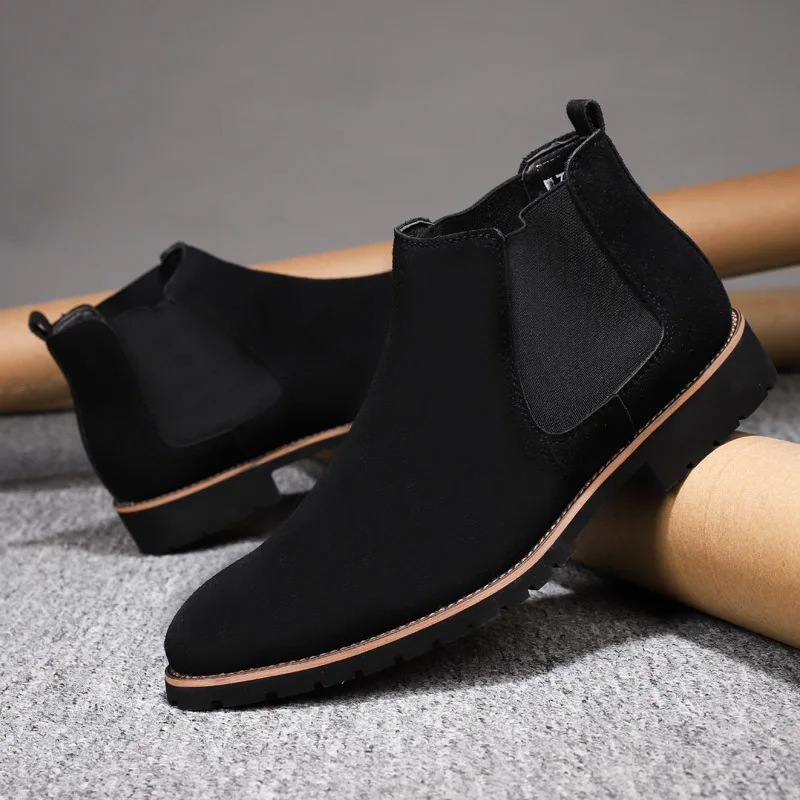 Nubuck leren enkellaarzen voor heren