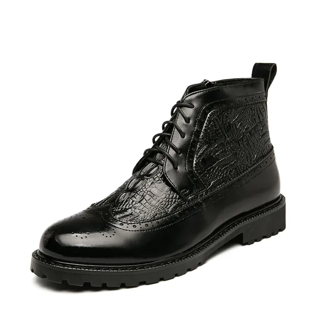 Brogue leren herenlaarzen