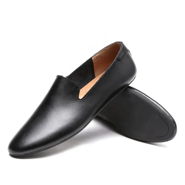 Eenvoudige lederen herenloafers