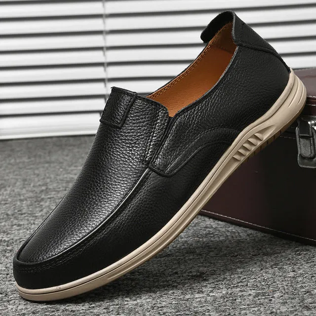 Heren leren ademende loafers