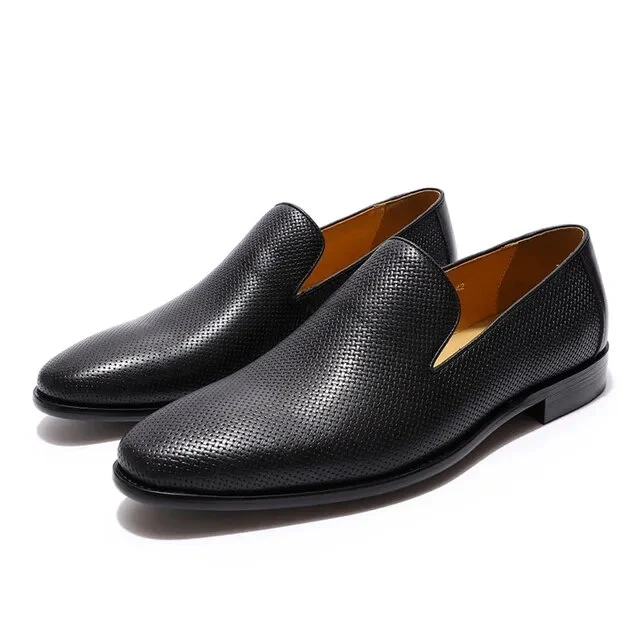 Hoge kwaliteit leren loafer met print