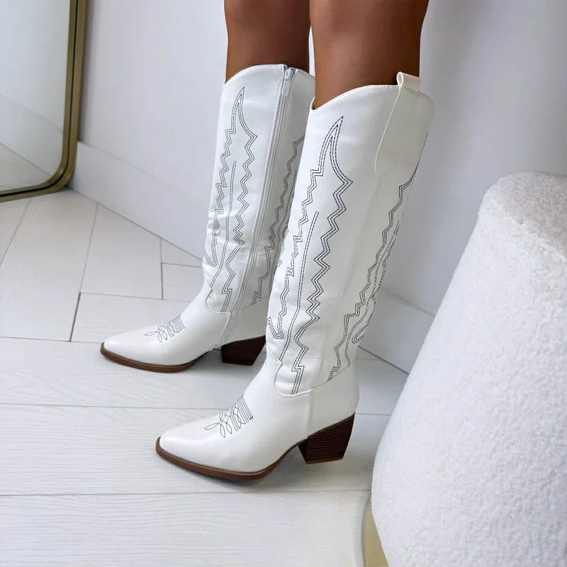 *SALE* JENTE COWBOY LAARS T-278 - WHITE