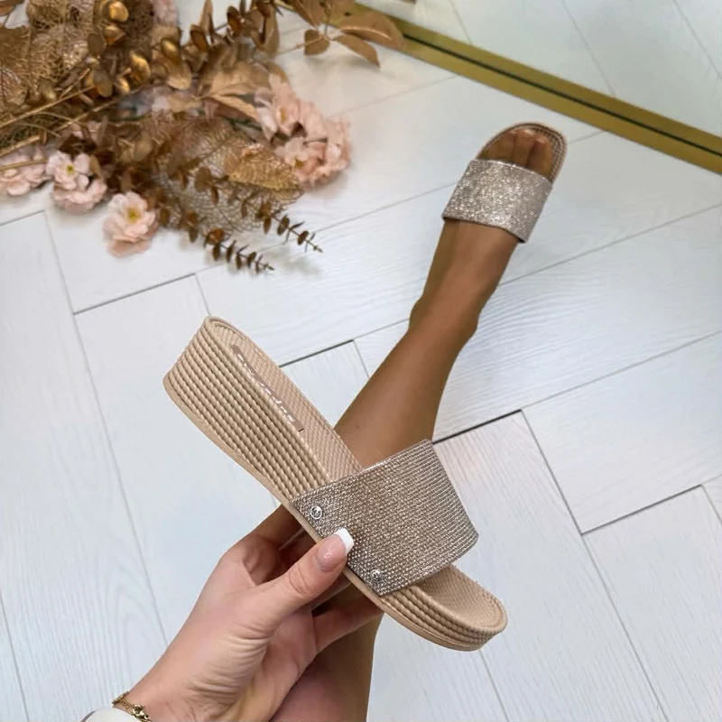 *SALE* SPARK PLATEAU SLIPPER X19-PL - CHAMPAGNE