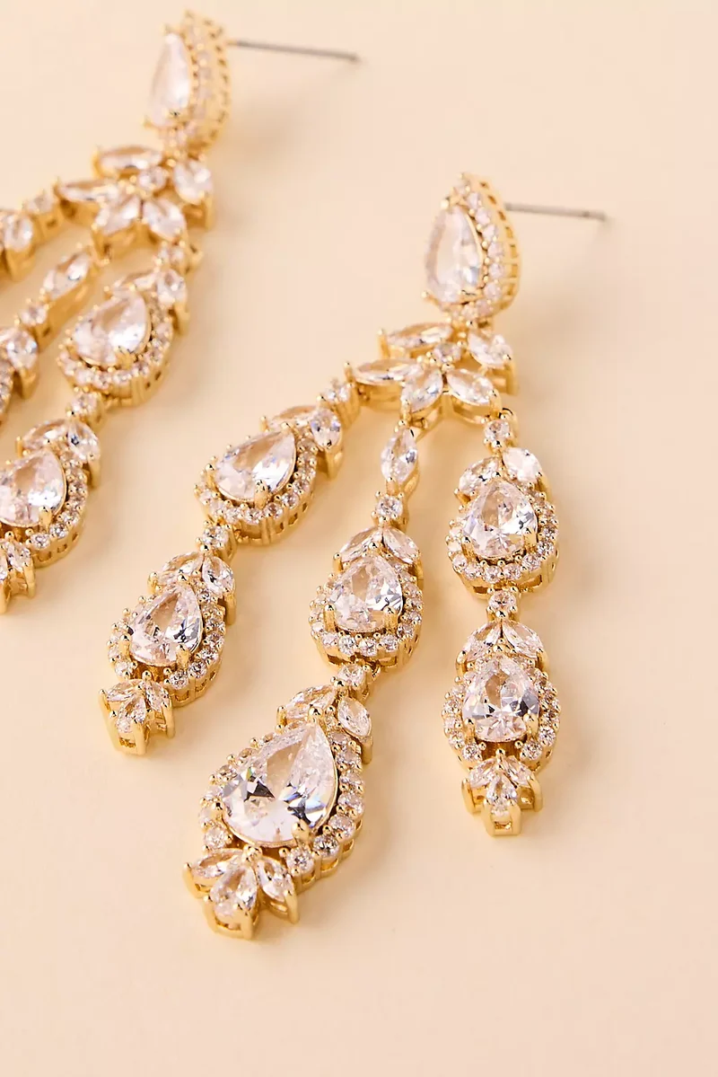 Cubic Zirconia Chandelier Earrings