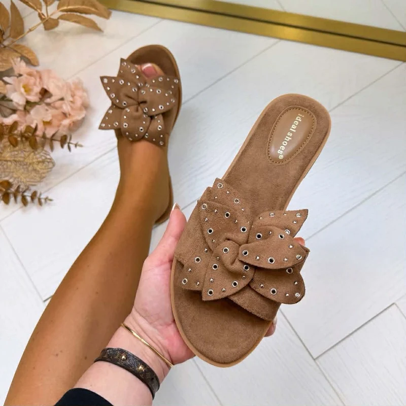 *SALE* FLOWER SLIPPER 9829 - MOKKA
