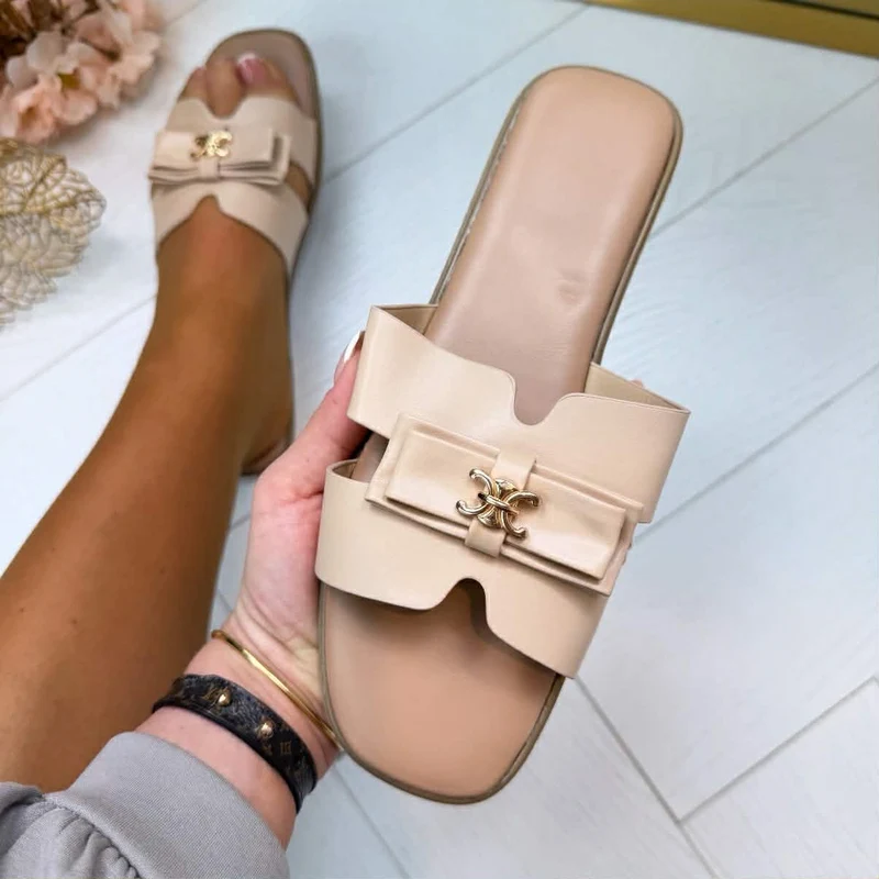 *SALE* GREEK SLIPPER H011-PL - BEIGE