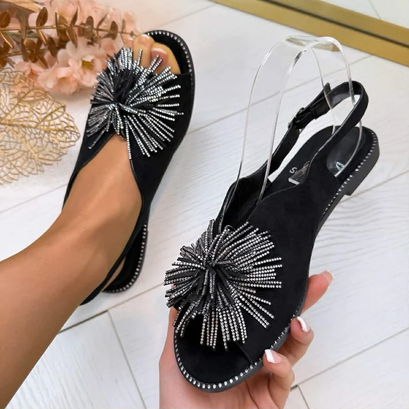 *SALE* POMPOM SANDAAL CH026 - BLACK