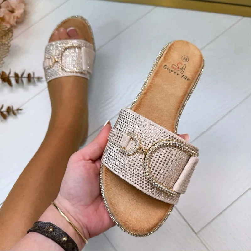 *SALE* SPARKLY SLIPPER 22-75 - BEIGE